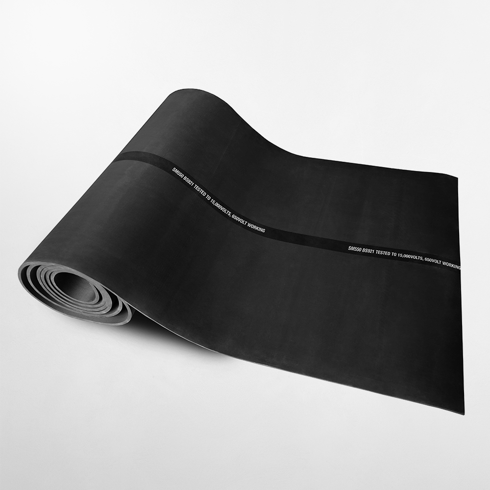 Black Electrical Insulation Matting (MD550), 15kV Withstand Voltage
